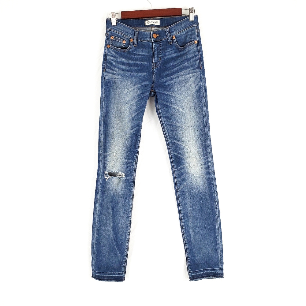 Madewell Alley Straight Jeans Ripped Knee Size 26